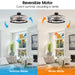 26" Henslee Modern DC Motor Reversible Crystal Fandelier Ceiling Fan with Lighting - Sweatfully