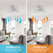 23" Modern Satin Nickel DC Motor Downrod Mount Reversible Fandelier Ceiling Fan with Lighting and Remote Control - Sweatfully