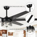70" Modern DC Motor Downrod Mount Reversible Ceiling Fan with Lighting and Remote Control - Sweatfully
