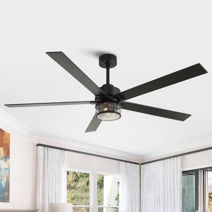 65" Modern Reversible Ceiling Fan with Lighting and Remote Control - Sweatfully