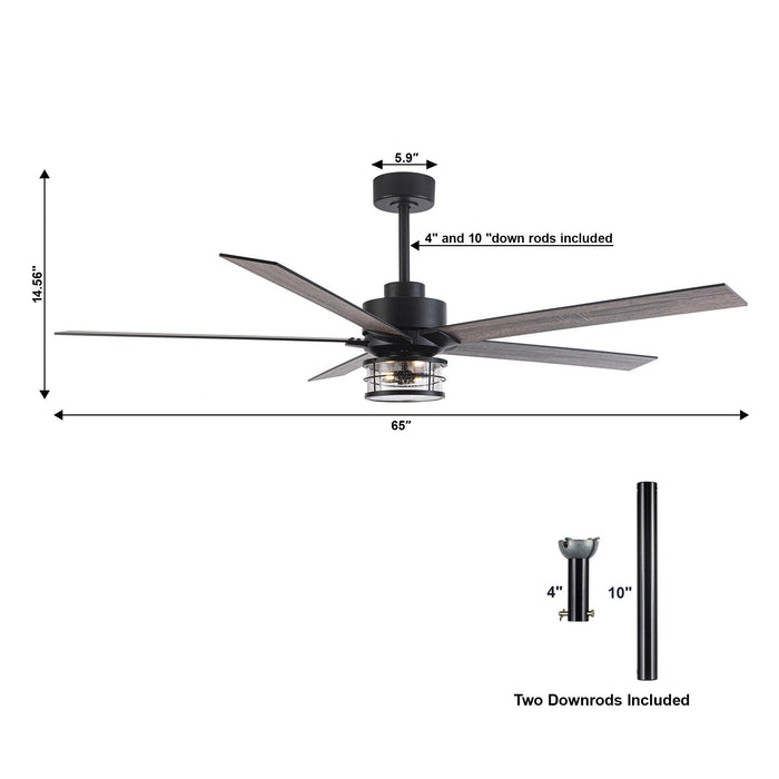 65" Modern Reversible Ceiling Fan with Lighting and Remote Control - Sweatfully