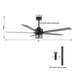 65" Modern Reversible Ceiling Fan with Lighting and Remote Control - Sweatfully