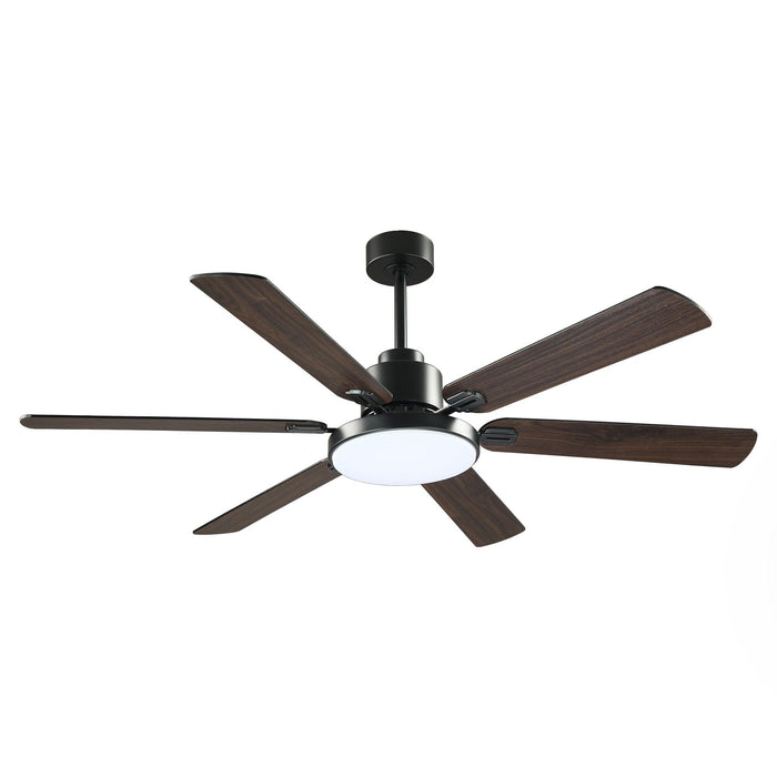 60" Industrial DC Motor Downrod Mount Reversible Ceiling Fan with Lighting and Remote Control - Sweatfully