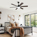 60" Industrial DC Motor Downrod Mount Reversible Ceiling Fan with Lighting and Remote Control - Sweatfully