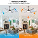 60" Lucknow Modern Ceiling Fan with Lighting and Remote Control - Sweatfully