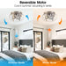 12" Flush Mount Low Profile Caged Small Ceiling Fan with Light and Remote Control - Sweatfully