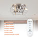12" Flush Mount Low Profile Caged Small Ceiling Fan with Light and Remote Control - Sweatfully