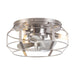12" Flush Mount Low Profile Caged Small Ceiling Fan with Light and Remote Control - Sweatfully