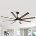 65 Inch Teresa Modern Double-sided Blades Ceiling Fan with Remote Control and LED Light - Sweatfully