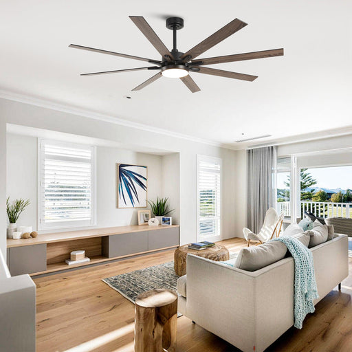65 Inch Teresa Modern Double-sided Blades Ceiling Fan with Remote Control and LED Light - Sweatfully