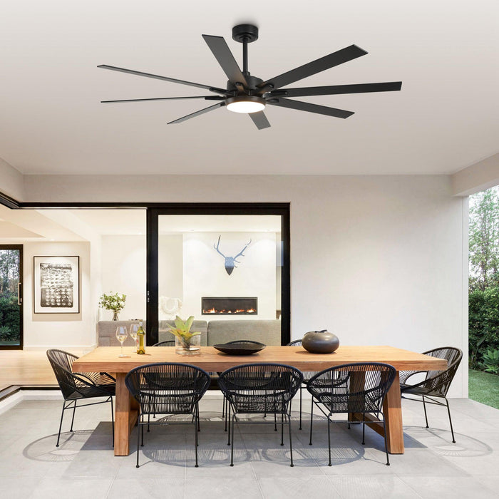 65 Inch Teresa Modern Double-sided Blades Ceiling Fan with Remote Control and LED Light - Sweatfully
