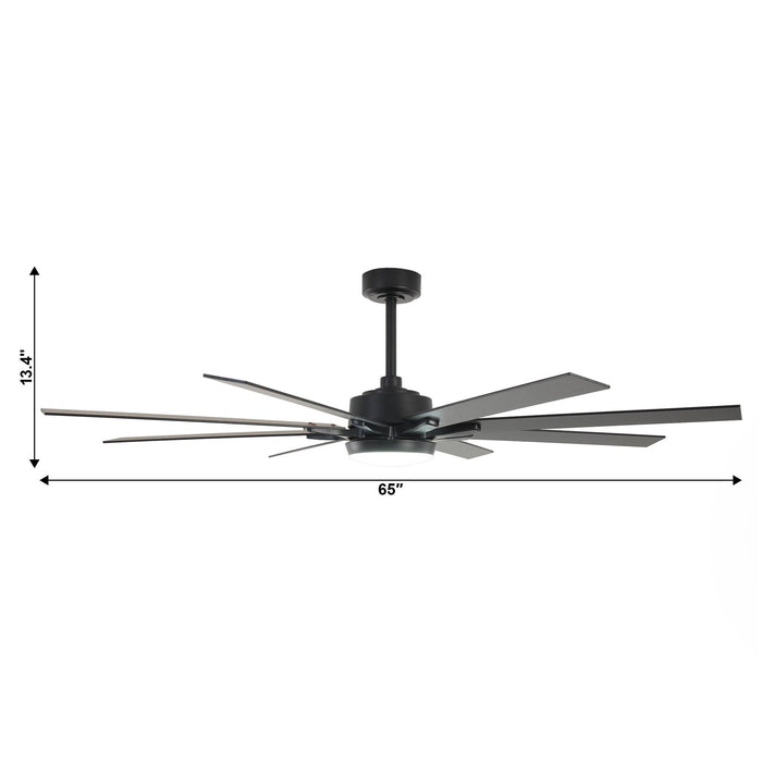 65 Inch Teresa Modern Double-sided Blades Ceiling Fan with Remote Control and LED Light - Sweatfully
