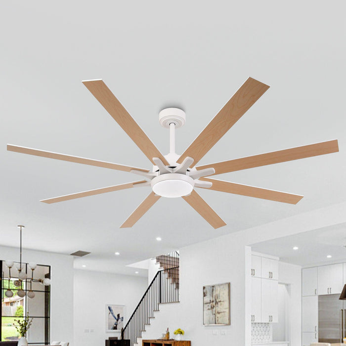 65 Inch Teresa Modern Double-sided Blades Ceiling Fan with Remote Control and LED Light - Sweatfully