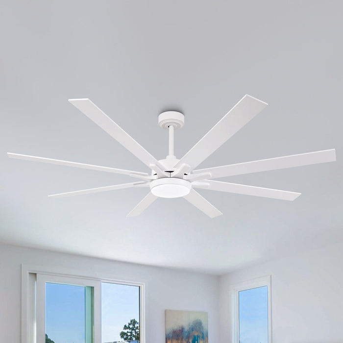 65 Inch Teresa Modern Double-sided Blades Ceiling Fan with Remote Control and LED Light - Sweatfully