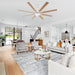 65 Inch Teresa Modern Double-sided Blades Ceiling Fan with Remote Control and LED Light - Sweatfully