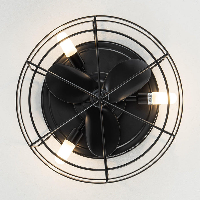 13" Madurai Farmhouse Flush Mount Reversible Ceiling Fan with Lighting and Remote Control - Sweatfully