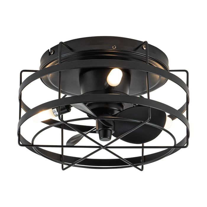 13" Madurai Farmhouse Flush Mount Reversible Ceiling Fan with Lighting and Remote Control - Sweatfully