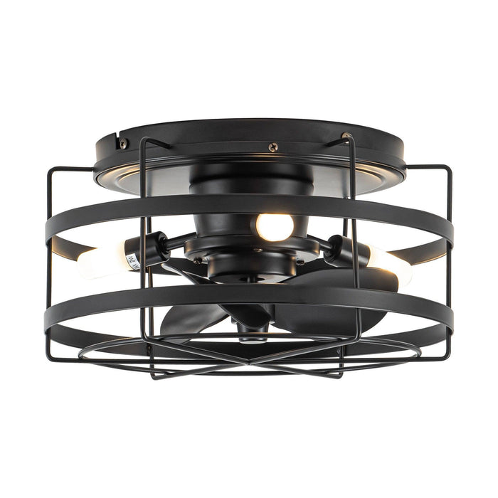 13" Madurai Farmhouse Flush Mount Reversible Ceiling Fan with Lighting and Remote Control - Sweatfully