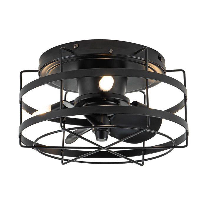 13" Madurai Farmhouse Flush Mount Reversible Ceiling Fan with Lighting and Remote Control - Sweatfully