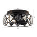 13" Srinager Modern DC Motor Flush Mount Reversible Crystal Ceiling Fan with Lighting and Remote Control - Sweatfully