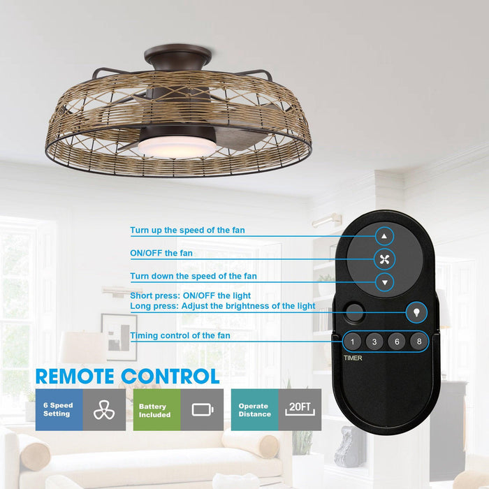 27" Farmhouse Reversible Flush Mount Ceiling Fan - Sweatfully