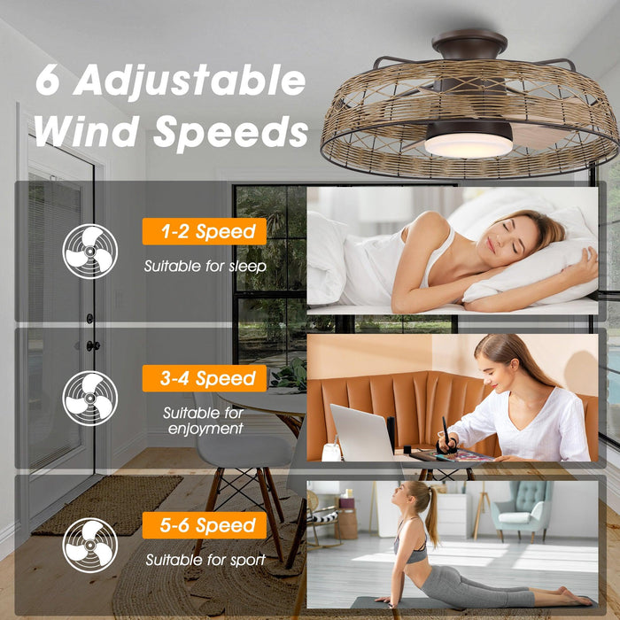 27" Farmhouse Reversible Flush Mount Ceiling Fan - Sweatfully