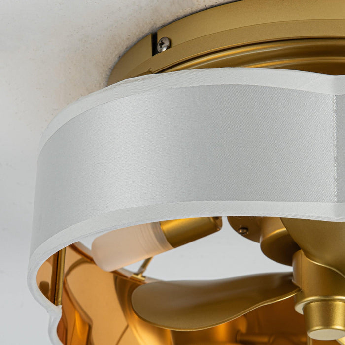 Vaczon 13 Inch Golden Flush Mount Ceiling Fan with Light and Remote Control - Sweatfully