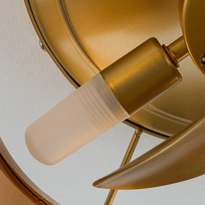 Vaczon 13 Inch Golden Flush Mount Ceiling Fan with Light and Remote Control - Sweatfully