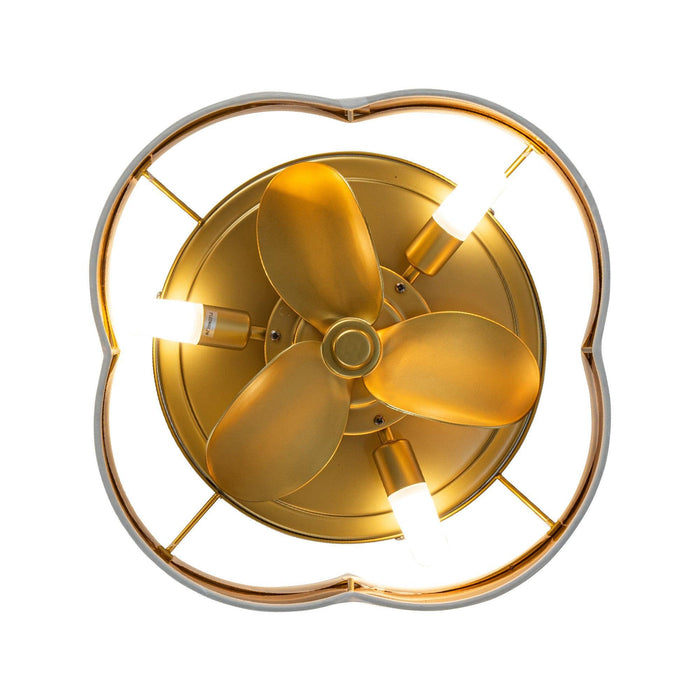 Vaczon 13 Inch Golden Flush Mount Ceiling Fan with Light and Remote Control - Sweatfully