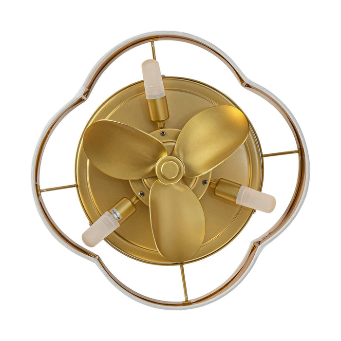 Vaczon 13 Inch Golden Flush Mount Ceiling Fan with Light and Remote Control - Sweatfully