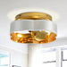 Vaczon 13 Inch Golden Flush Mount Ceiling Fan with Light and Remote Control - Sweatfully