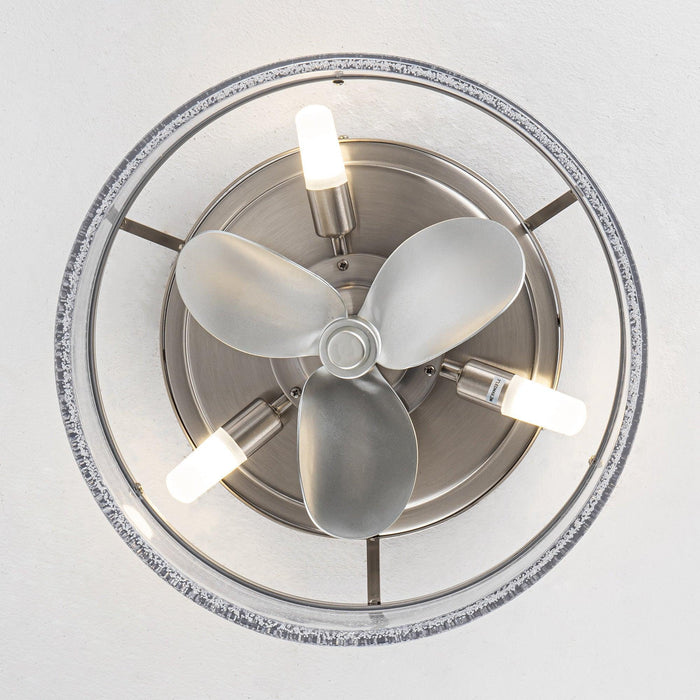 13" Flush Mount Reversible Ceiling Fan with Lighting and Remote Control - Sweatfully