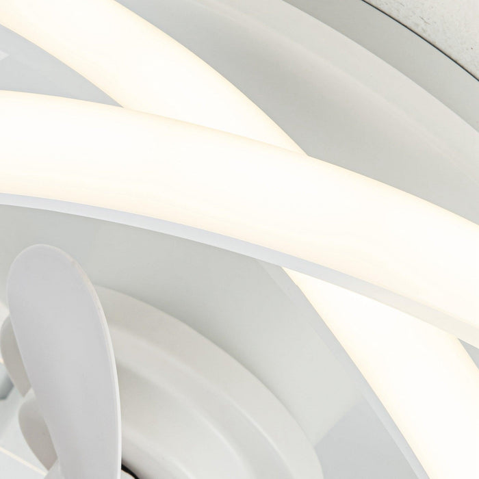 Vaczon 13" Flush Mount Caged Fan with Light and Remote Control - Sweatfully