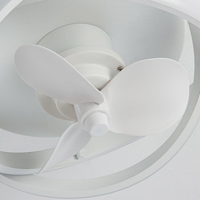 Vaczon 13" Flush Mount Caged Fan with Light and Remote Control - Sweatfully
