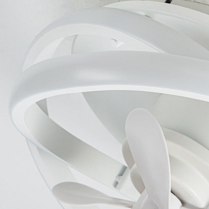 Vaczon 13" Flush Mount Caged Fan with Light and Remote Control - Sweatfully