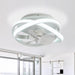 Vaczon 13" Flush Mount Caged Fan with Light and Remote Control - Sweatfully