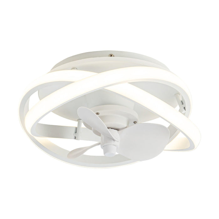 Vaczon 13" Flush Mount Caged Fan with Light and Remote Control - Sweatfully