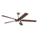 65" Fury Farmhouse DC Motor Downrod Mount Ceiling Fan with Lighting and Remote Control - Sweatfully
