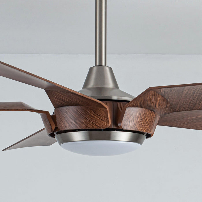 65" Fury Farmhouse DC Motor Downrod Mount Ceiling Fan with Lighting and Remote Control - Sweatfully