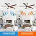 65" Fury Farmhouse DC Motor Downrod Mount Ceiling Fan with Lighting and Remote Control - Sweatfully