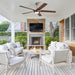 65" Fury Farmhouse DC Motor Downrod Mount Ceiling Fan with Lighting and Remote Control - Sweatfully