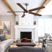 65" Fury Farmhouse DC Motor Downrod Mount Ceiling Fan with Lighting and Remote Control - Sweatfully