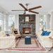 65" Fury Farmhouse DC Motor Downrod Mount Ceiling Fan with Lighting and Remote Control - Sweatfully