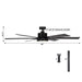 65" Amold Industrial Downrod Mount Ceiling Fan with Lighting and Remote Control - Sweatfully