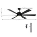 65" Amold Industrial Downrod Mount Ceiling Fan with Lighting and Remote Control - Sweatfully