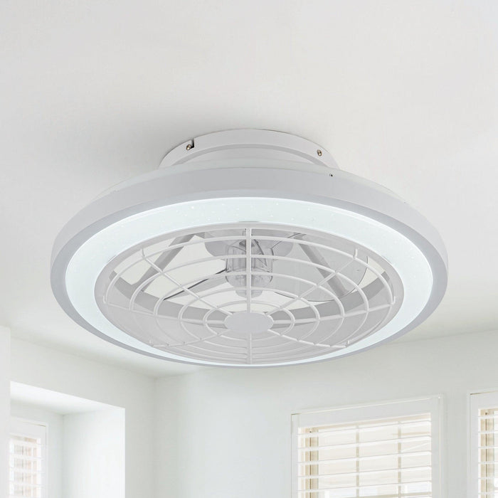 20" Ikon Modern DC Motor Flush Mount Reversible Ceiling Fan with Lighting and Remote Control - Sweatfully