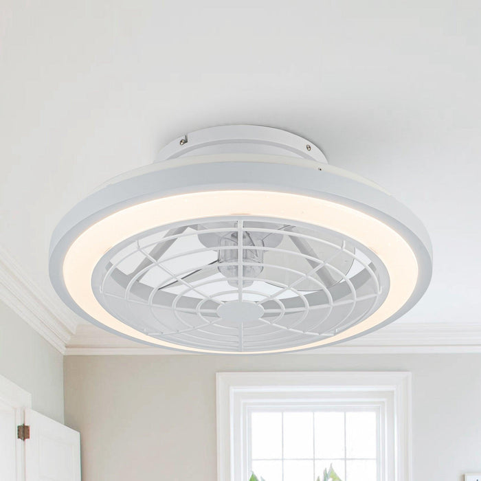 20" Ikon Modern DC Motor Flush Mount Reversible Ceiling Fan with Lighting and Remote Control - Sweatfully