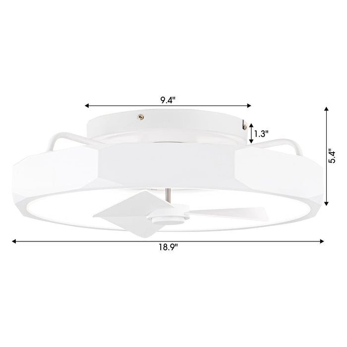 19" Britton Flush Mount Reversible Ceiling Fan with Remote Control - Sweatfully
