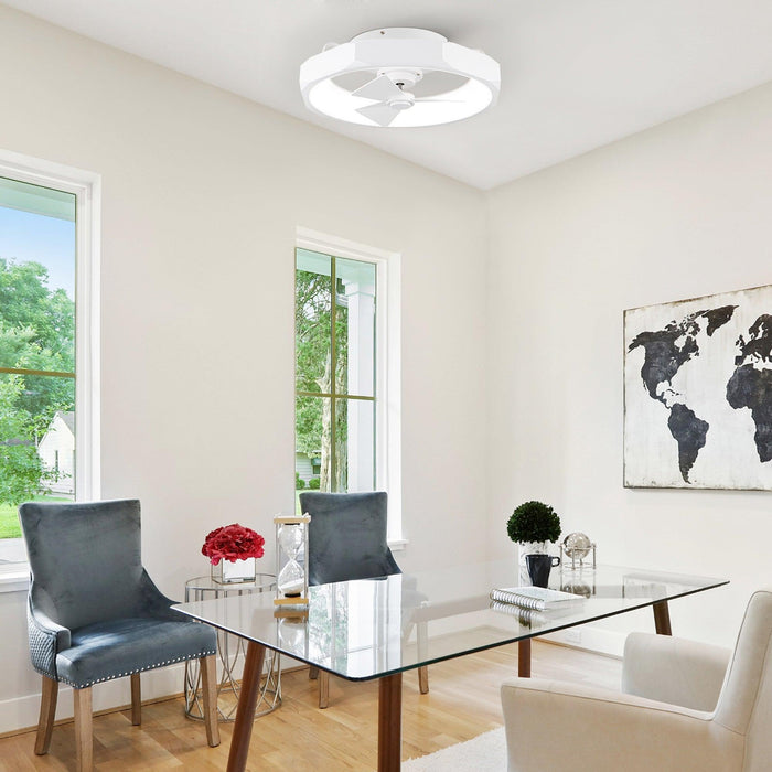 19" Britton Flush Mount Reversible Ceiling Fan with Remote Control - Sweatfully