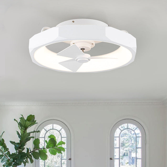 19" Britton Flush Mount Reversible Ceiling Fan with Remote Control - Sweatfully